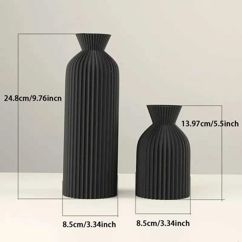 Adya Plastic Vase - Boho Decorative Centerpiece for Home Decor 14:365458#Khaki-S vase