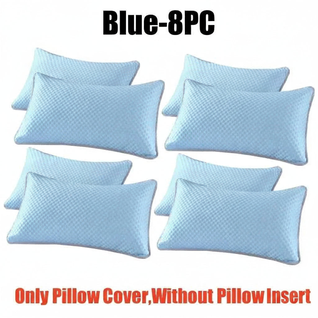 Summer Cooling Pillowcase Ice Silk Material Solid Color Icy Bean Fabric Air Conditioner Washable Home Plain Cover No Pillow 14:200002984#Pink-10PC;5:202139814 comfort essentials