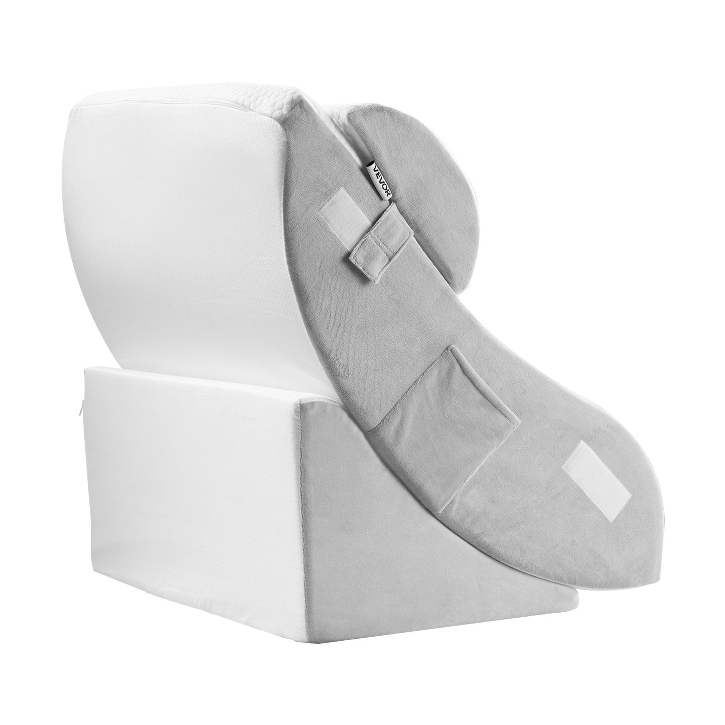 Comodo Wedge Pillow Breathable Jacquard Removable Cover – White/Grey