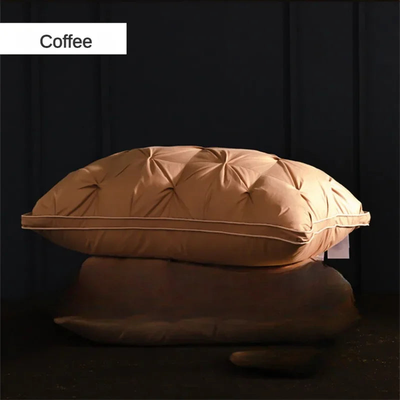 95% Goose Down Pillow White Cotton PillowCover Rectangle Bedroom Sleep 5-Star Hotel Pillow Low-Mid-high Pillows for Sleeping 14:10#Gray 48X74cm;5:201336412#Height 23-25cm 0.9kg luxury bedding