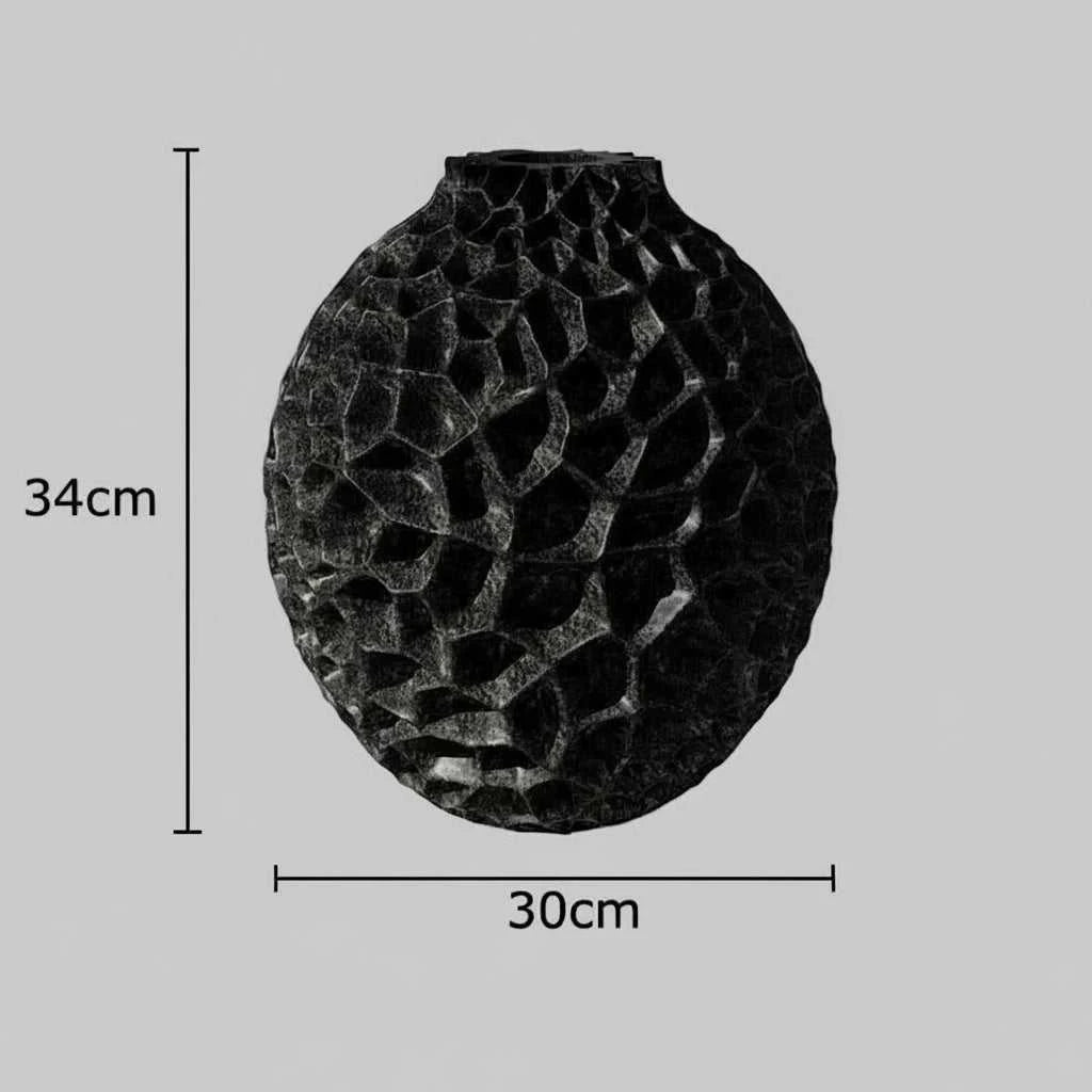 Panal Honeycomb Ceramic Vase - Modern Textured Porcelain Flower Vase 14:29#Orange-S vase