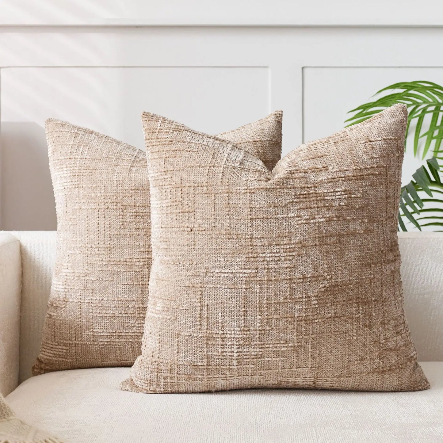 Malin Chenille Bamboo Texture Throw Pillow Cover - Solid Color Decorative Cushion 14:350853#brown red;5:202949817#30x50cm Cushion Covers