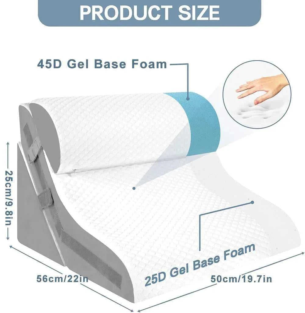 Wedge Pillow for Acid Reflux & GERD – Cale Adjustable Set (Copy) 14:193#Grey and White luxury bedding