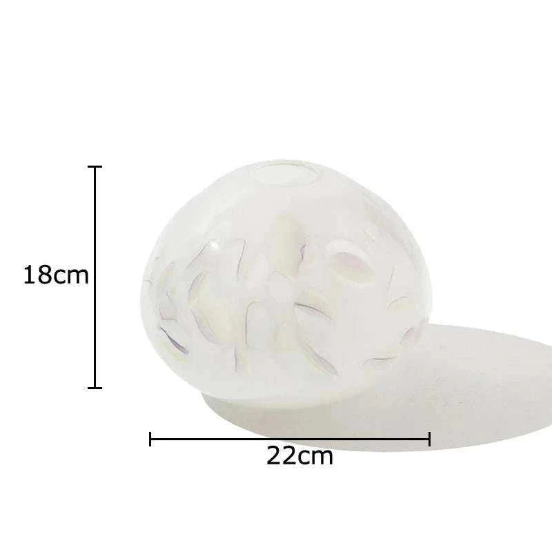 Shoku Milky White Glass Vase - Nordic Minimalist Flower Pot for Modern Home Decor 14:29#A Vases
