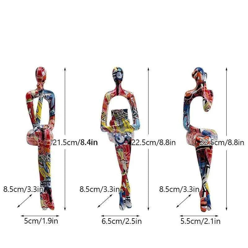 Ricca Abstract Thinker Figurine - Modern Resin Sculpture Decor 14:200006152#A Decorative Sculpture