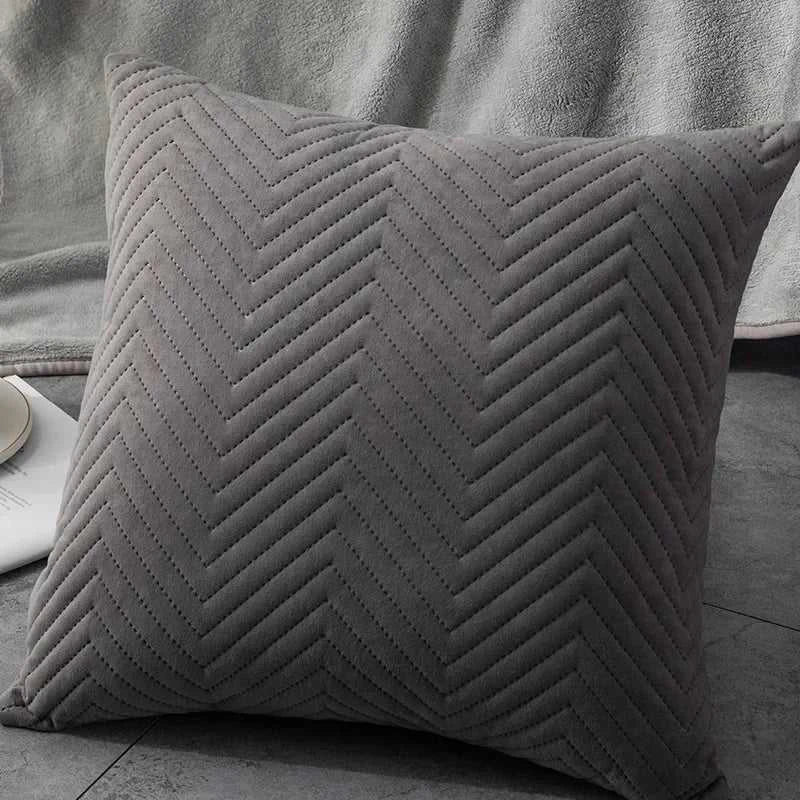Velour Quilted Velvet Throw Pillow Covers 45x45cm - Luxury Cushion Cases 14:29#A-Orange Cushion Covers