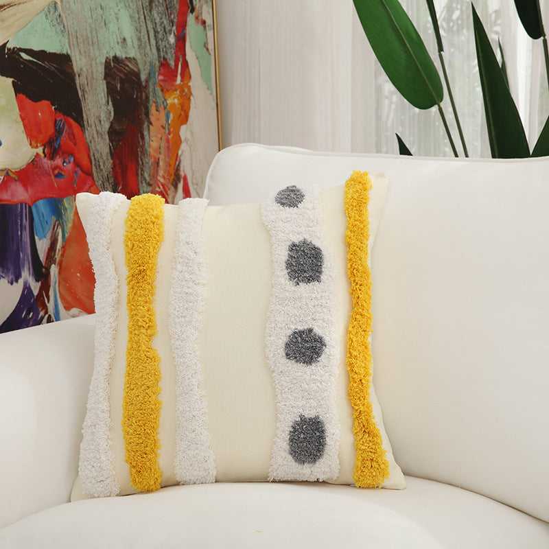 Cotton Pillow Embroidery Home Pillow CJJJJFZT00473-Grey-4 style-45X45cm Cushion Covers