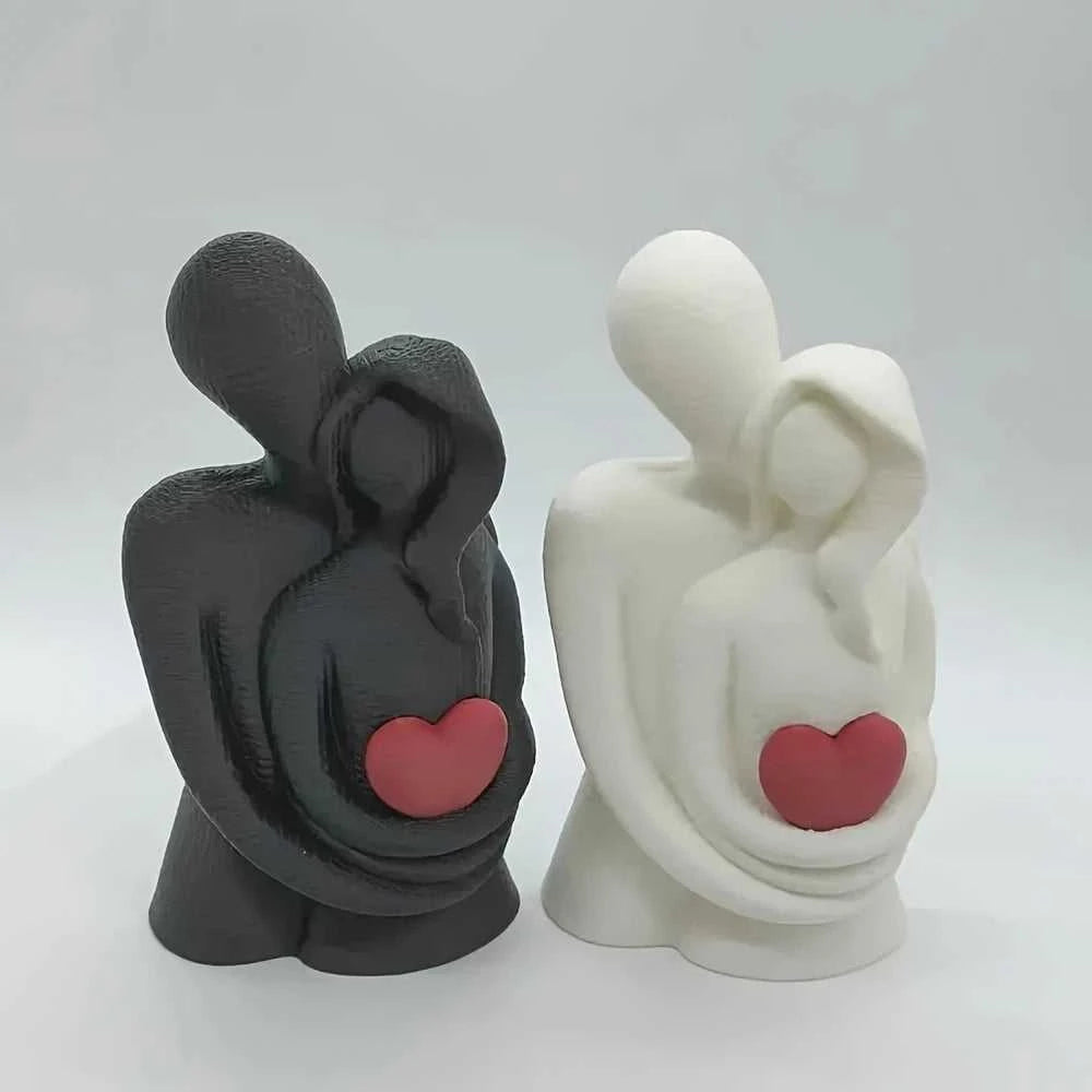 Casal 3D Printed Embracing Couple Sculpture - Modern Love Art Gift 14:193 Decorative Sculpture