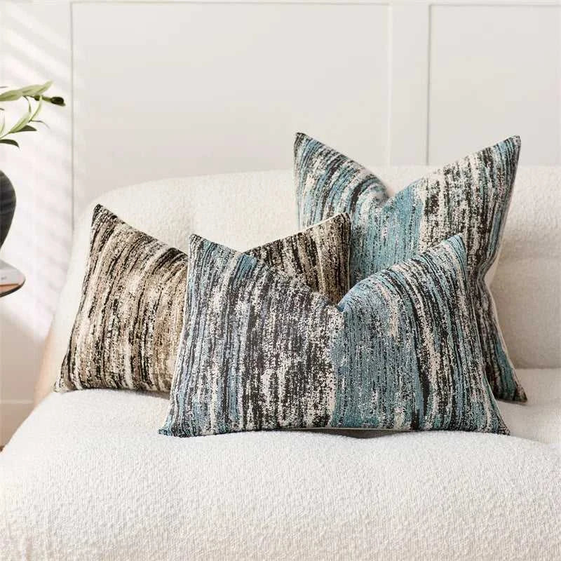 INS Style Jacquard Cushion Covers Chenille Striped Textured Pillow Case for Home Couch Bed Living Room Decor 14:193#Black;5:201298988#1pc 30X50cm Cushion Covers