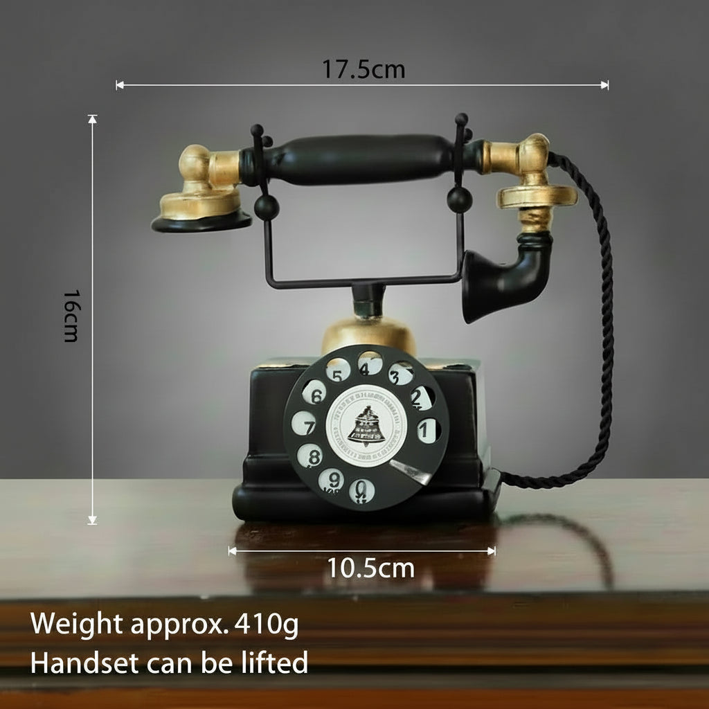 Nordic retro old craft ornaments vintage telephone ornaments, resin crafts, household bedroom living room phone Shape decoration 14:200006152#B sculptures