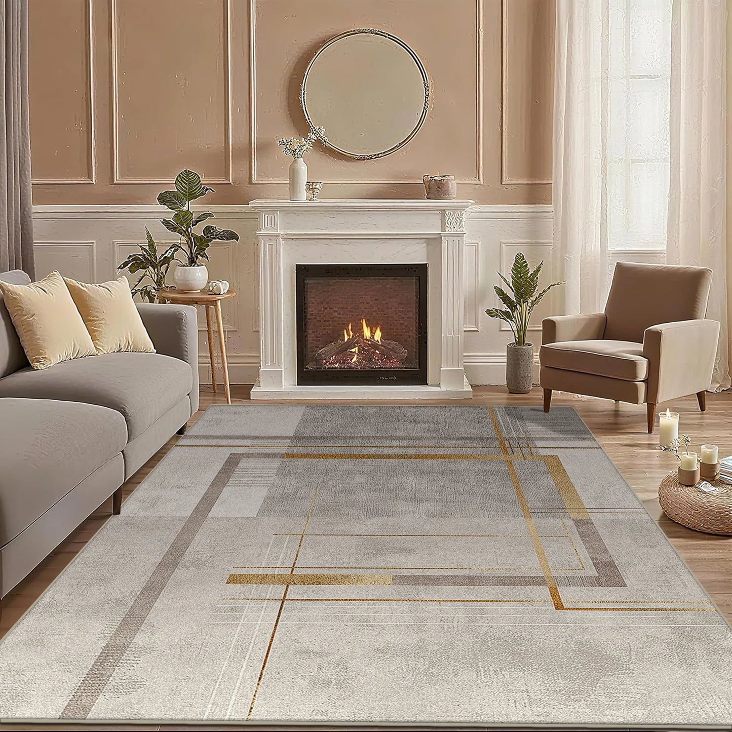 Grey Area Rug for Living Room – Modern Carpet | Mocco