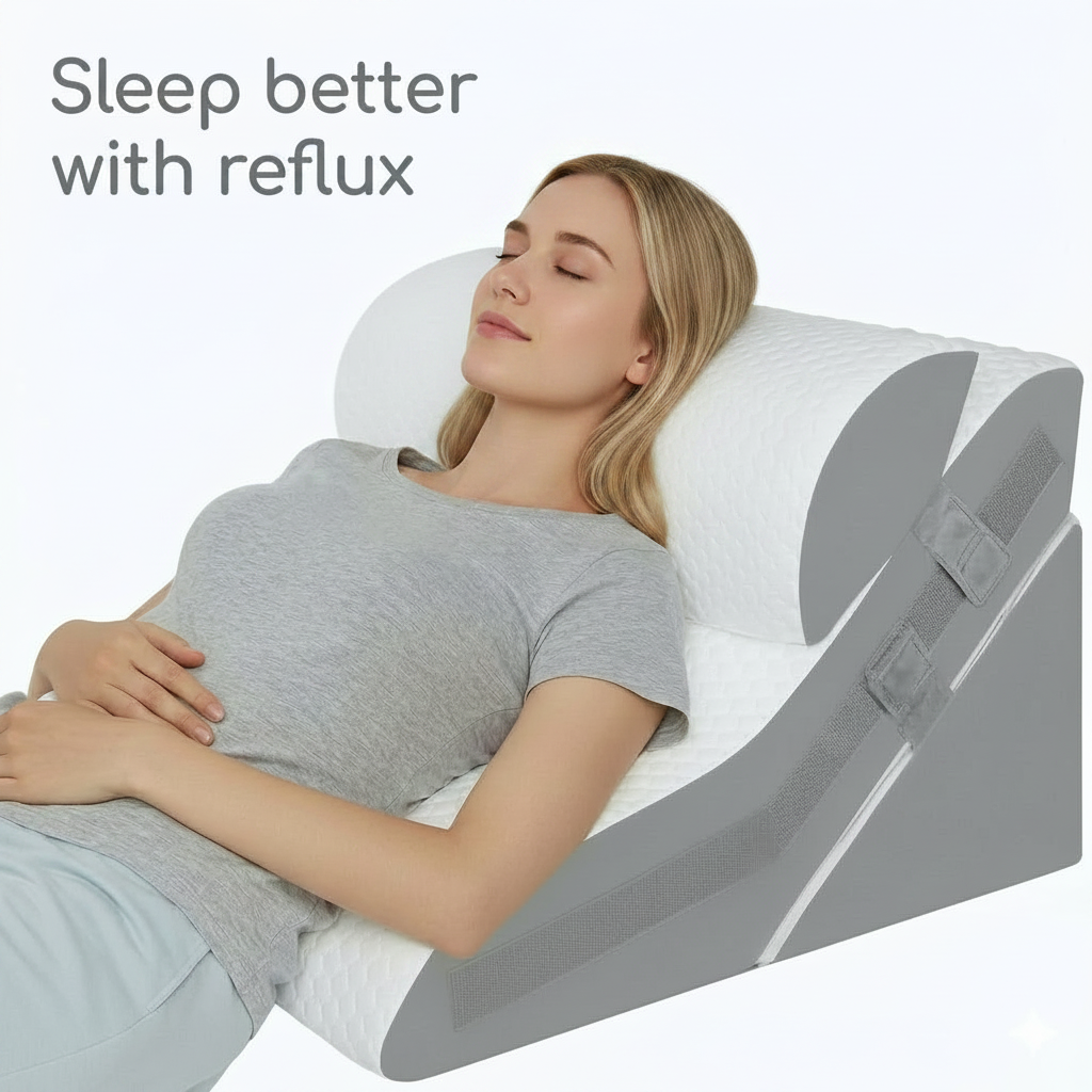 Wedge Pillow for Acid Reflux & GERD – Seda Adjustable Set 14:193#Grey and White luxury bedding