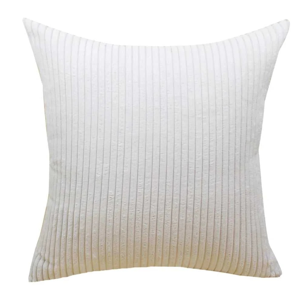 Adiva Striped Corduroy Cushion Cover - 45/50/60cm Sofa Pillow Case 14:771#Rattan;5:201336412#30X50CM Cushion Covers