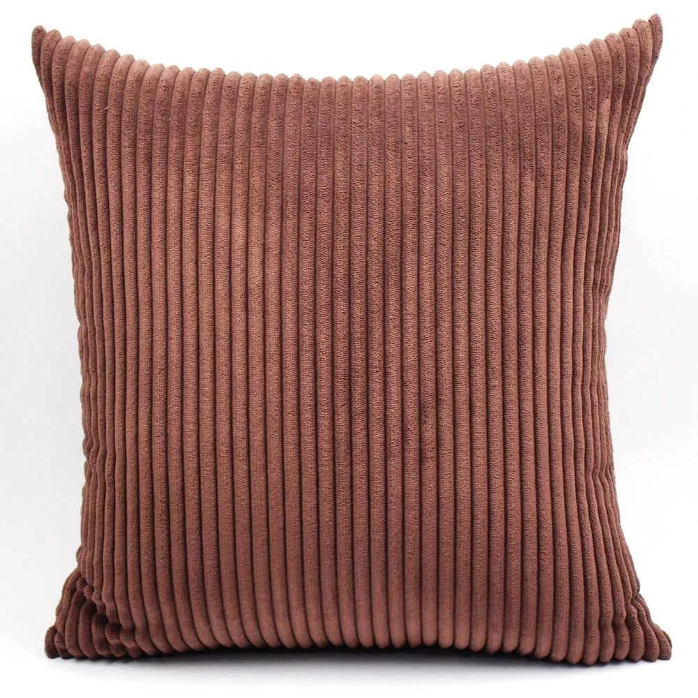Adiva Striped Corduroy Cushion Cover - 45/50/60cm Sofa Pillow Case 14:771#Rattan;5:201336412#30X50CM Cushion Covers