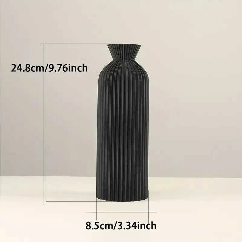 Adya Plastic Vase - Boho Decorative Centerpiece for Home Decor 14:365458#Khaki-S vase