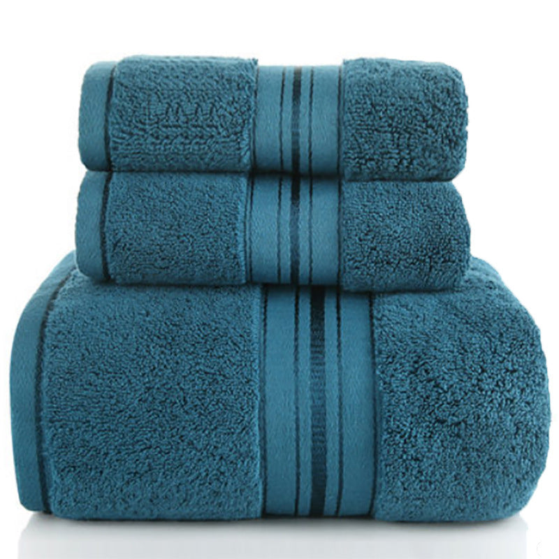 Arra luxury cotton bath towel set in Blue – 3-piece hotel quality bath towel and hand towel set