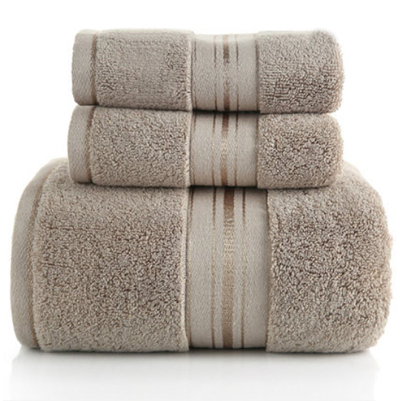 Arra luxury cotton bath towel set in Brown – 3-piece hotel quality bath towel and hand towel set
