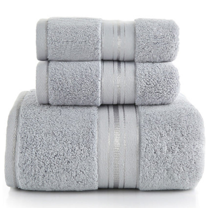 Arra luxury cotton bath towel set in Light Grey – 3-piece hotel quality bath towel and hand towel set