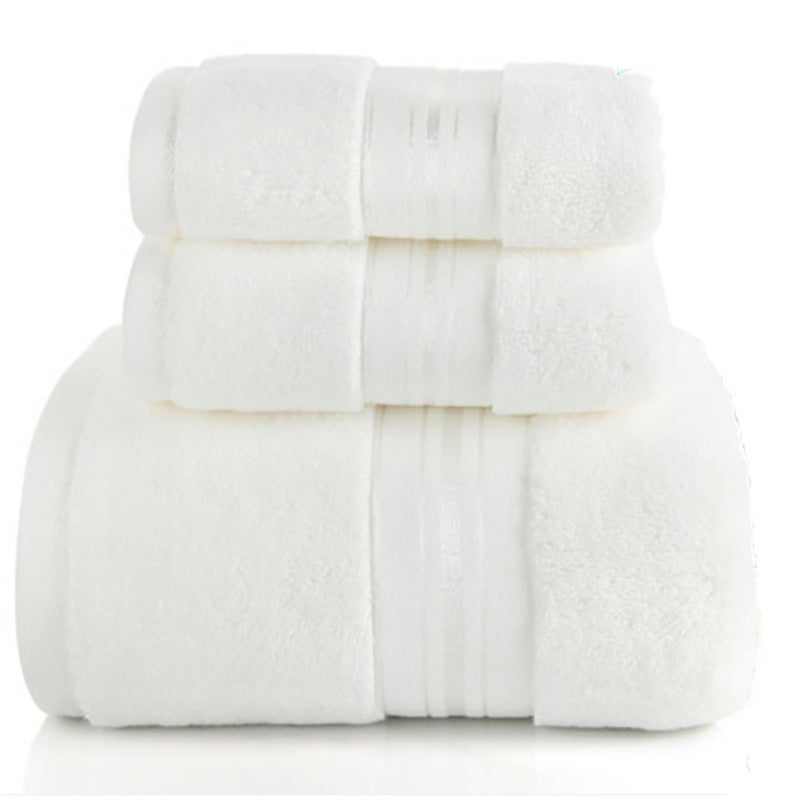Arra luxury cotton bath towel set in White – 3-piece hotel quality bath towel and hand towel set