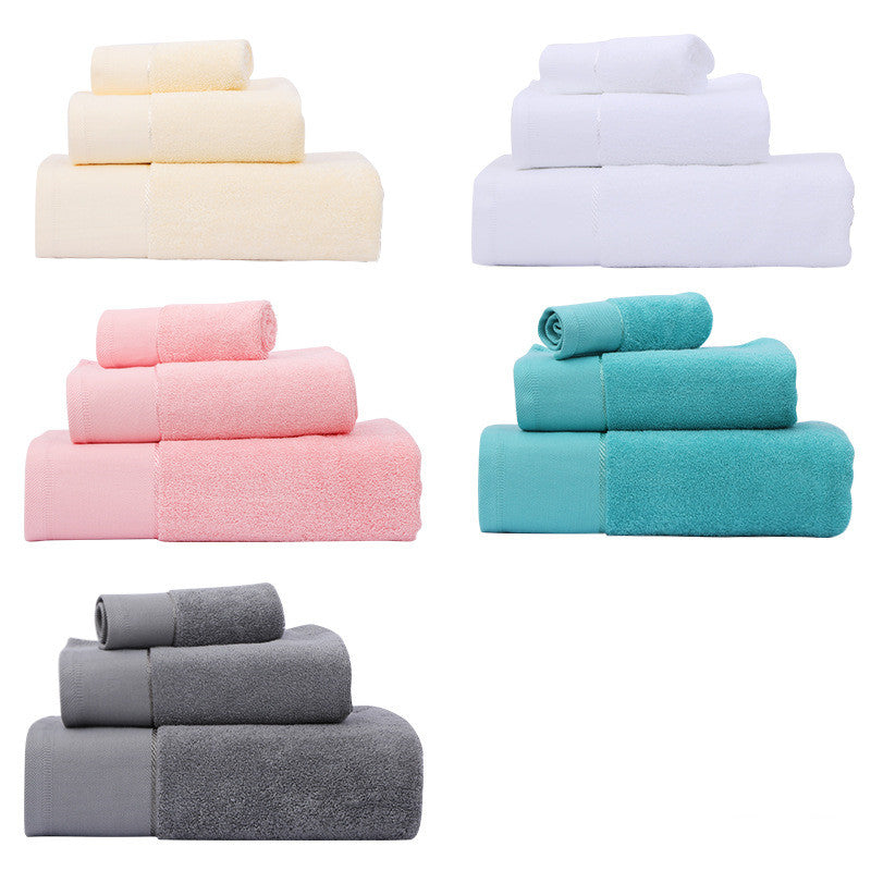 Arriba Luxury Bath Towel Set - 3-Piece Cotton Gift Set in Cream, White, Pink, Teal and Grey