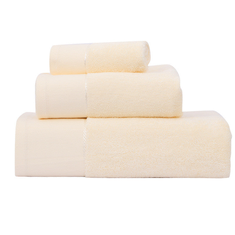 Arriba Luxury Bath Towel Set in Cream - 3-Piece Cotton Gift Set
