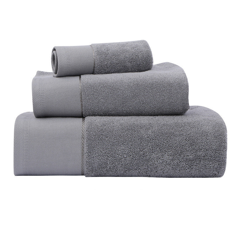 Arriba Luxury Bath Towel Set in Grey - 3-Piece Cotton Gift Set