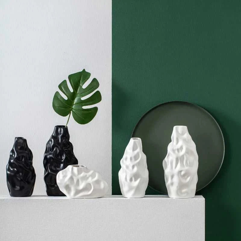 Creative ceramic vase decoration living room dining room desktop dried flower container home decoration accessories 14:173#A-S14 8 15cm vase