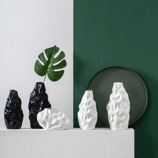 Creative ceramic vase decoration living room dining room desktop dried flower container home decoration accessories 14:173#A-S14 8 15cm vase