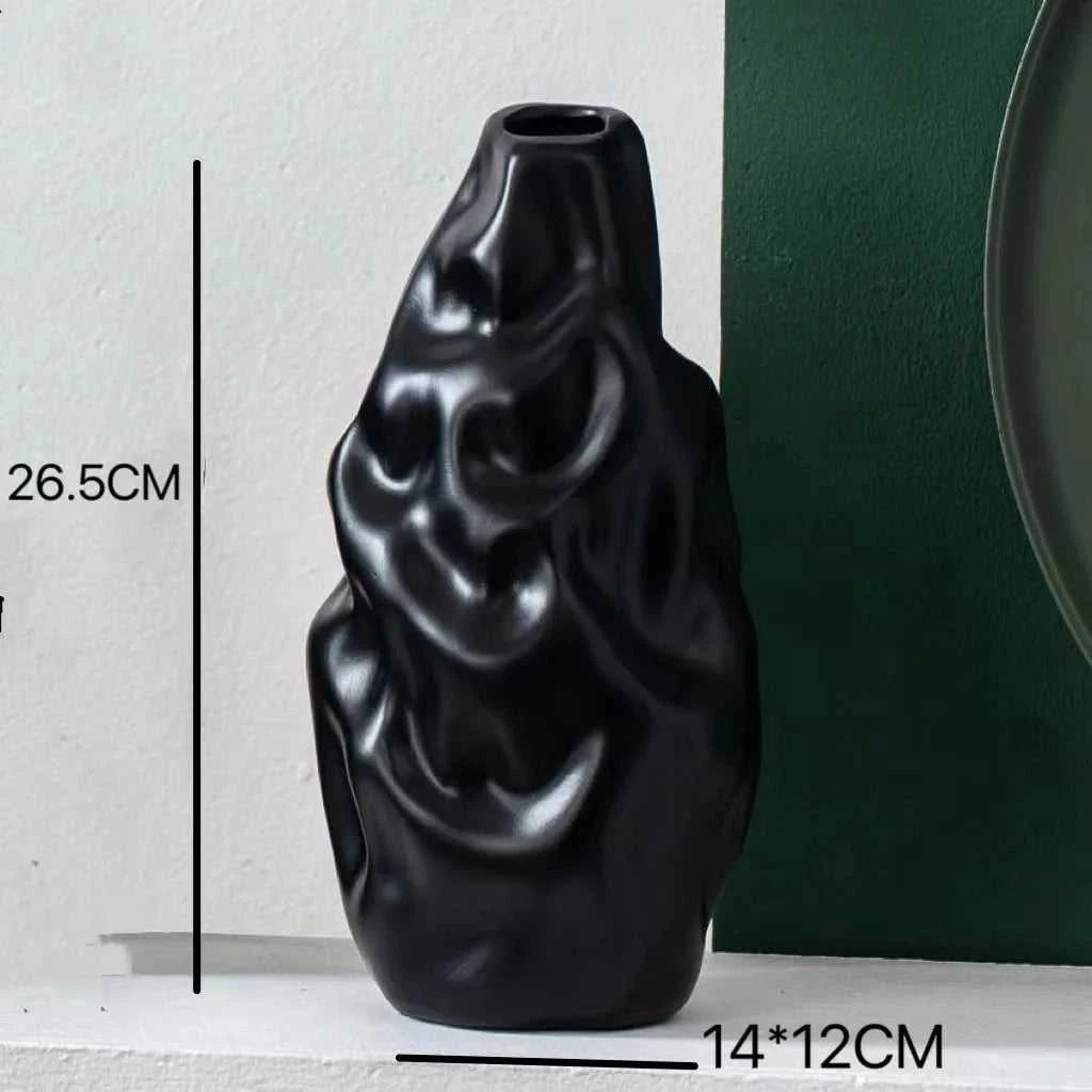 Creative ceramic vase decoration living room dining room desktop dried flower container home decoration accessories 14:173#A-S14 8 15cm vase