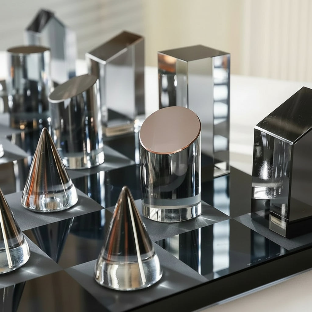Minimalism Crystal Chess Ornaments Desk Decoration Modern Crafts Creative Geometric Artwork Chess Crafts Room Aesthetic Decor 14:200006151#A sculptures