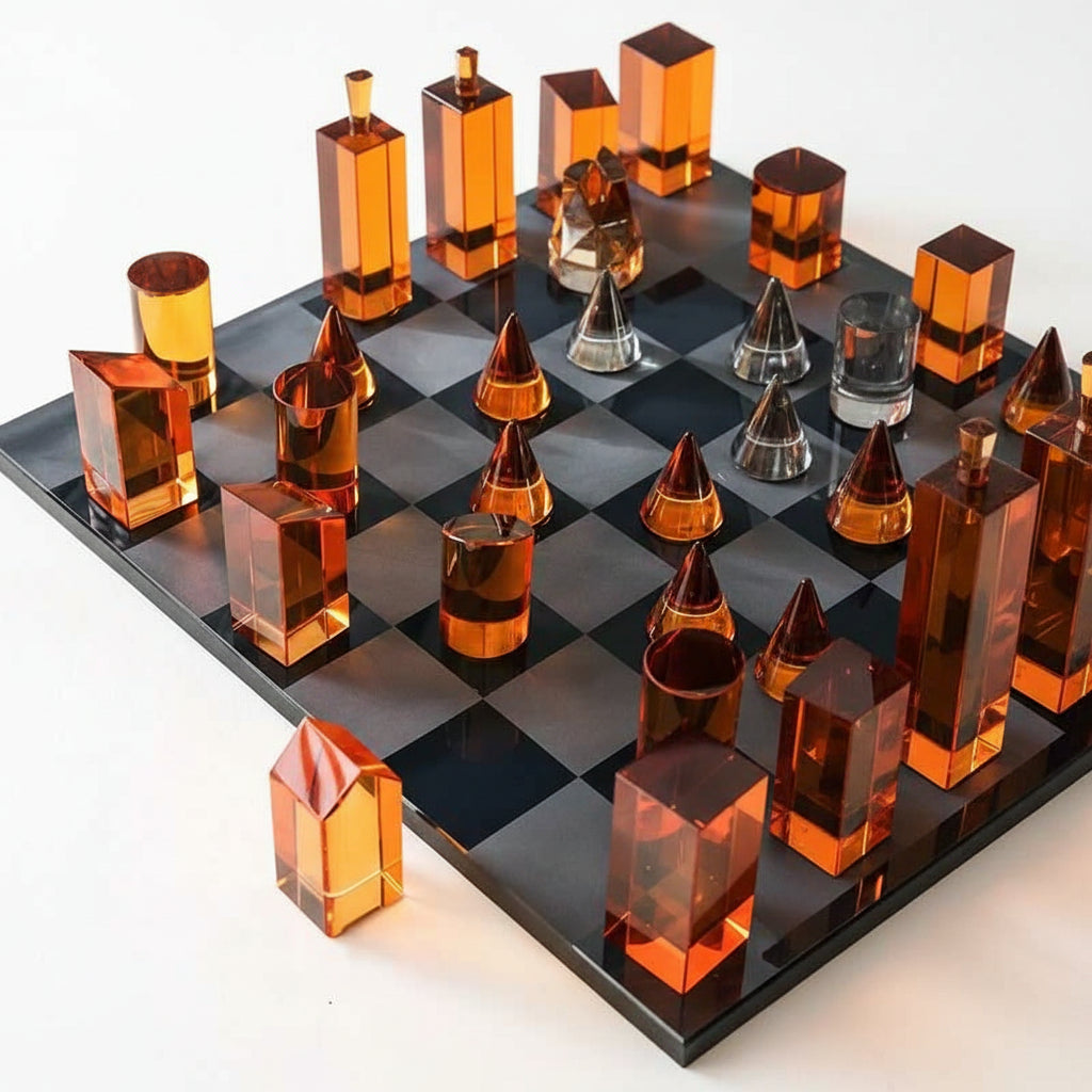Minimalism Crystal Chess Ornaments Desk Decoration Modern Crafts Creative Geometric Artwork Chess Crafts Room Aesthetic Decor 14:200006151#A sculptures