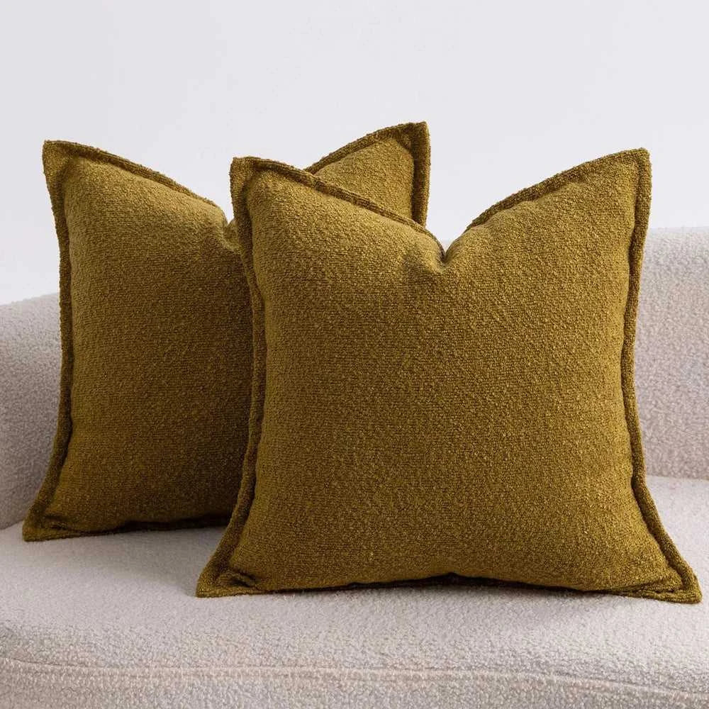 Axis Boucle Cushion Cover - Textured Throw Pillow Case with Edge Detail 14:193#Color 01;5:202139812#1pc 45X45cm Cushion Covers