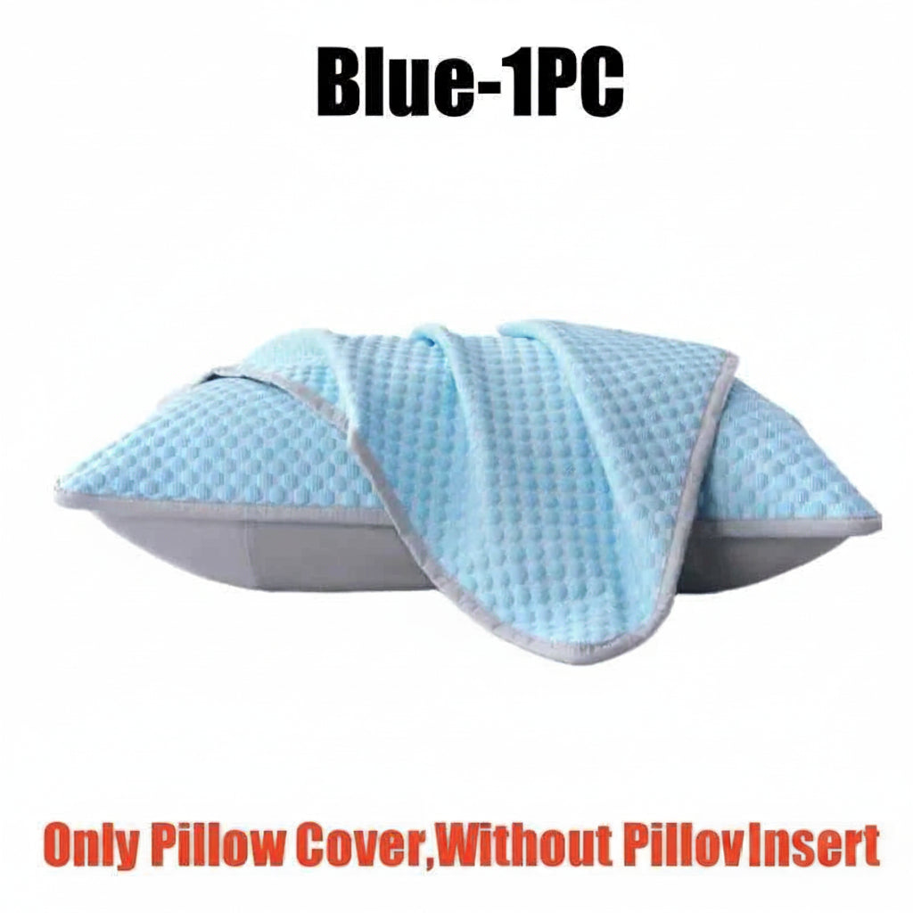 Summer Cooling Pillowcase Ice Silk Material Solid Color Icy Bean Fabric Air Conditioner Washable Home Plain Cover No Pillow 14:200002984#Pink-10PC;5:202139814 comfort essentials
