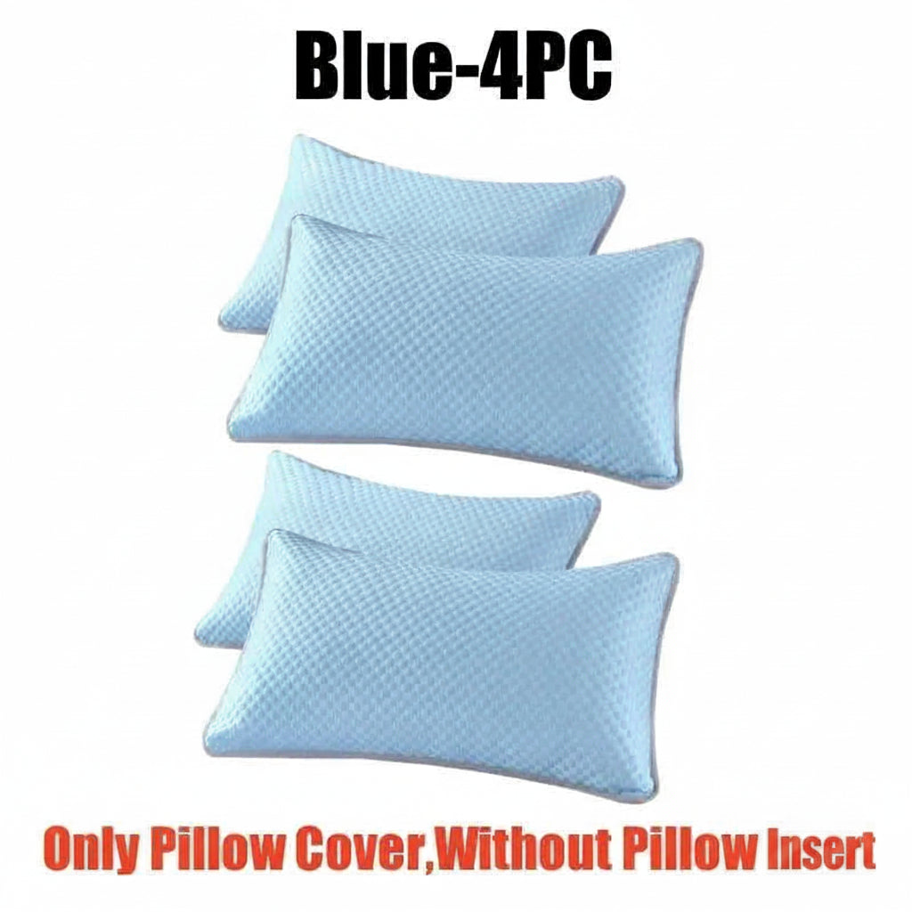 Summer Cooling Pillowcase Ice Silk Material Solid Color Icy Bean Fabric Air Conditioner Washable Home Plain Cover No Pillow 14:200002984#Pink-10PC;5:202139814 comfort essentials