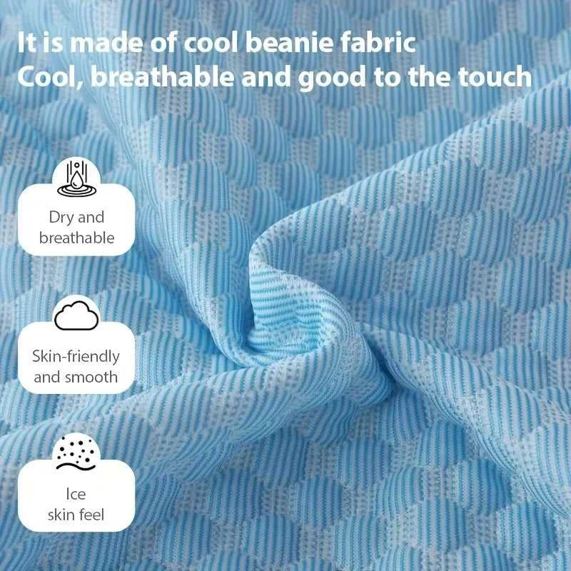 Summer Cooling Pillowcase Ice Silk Material Solid Color Icy Bean Fabric Air Conditioner Washable Home Plain Cover No Pillow 14:200002984#Pink-10PC;5:202139814 comfort essentials