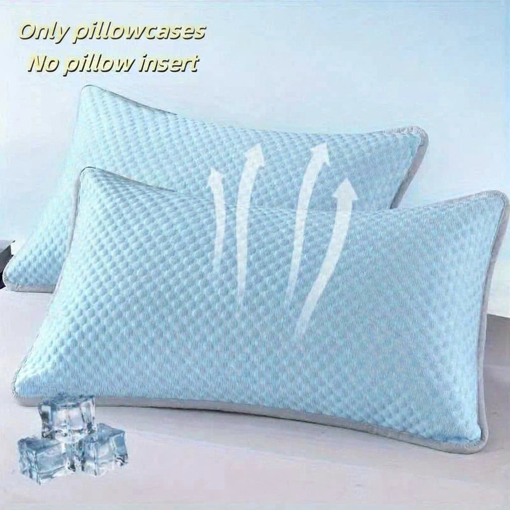 Summer Cooling Pillowcase Ice Silk Material Solid Color Icy Bean Fabric Air Conditioner Washable Home Plain Cover No Pillow 14:200002984#Pink-10PC;5:202139814 comfort essentials