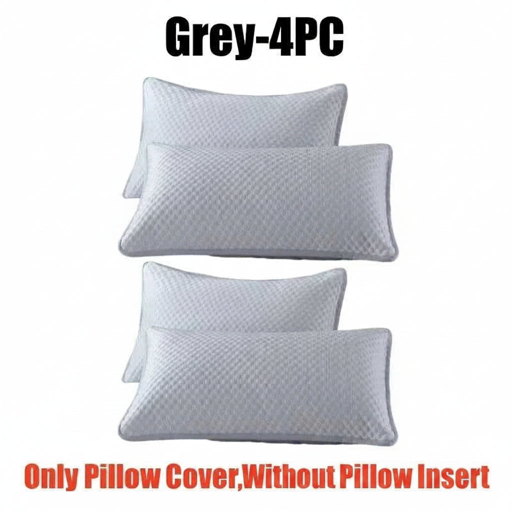 Summer Cooling Pillowcase Ice Silk Material Solid Color Icy Bean Fabric Air Conditioner Washable Home Plain Cover No Pillow 14:200002984#Pink-10PC;5:202139814 comfort essentials