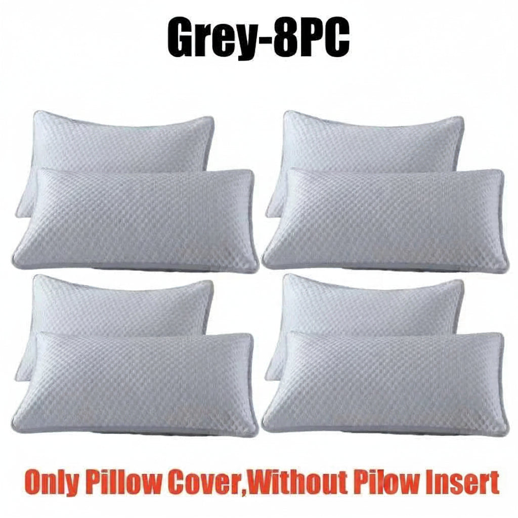 Summer Cooling Pillowcase Ice Silk Material Solid Color Icy Bean Fabric Air Conditioner Washable Home Plain Cover No Pillow 14:200002984#Pink-10PC;5:202139814 comfort essentials