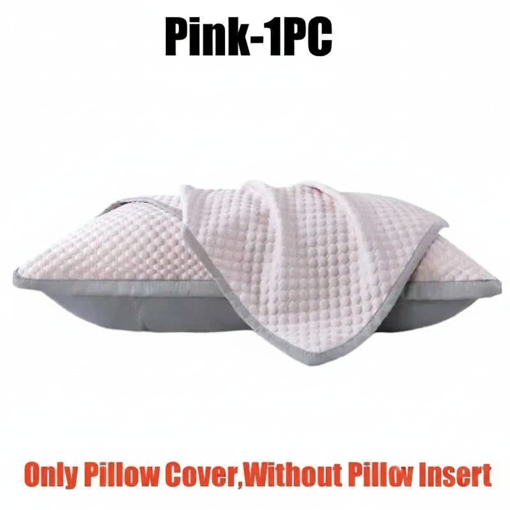Summer Cooling Pillowcase Ice Silk Material Solid Color Icy Bean Fabric Air Conditioner Washable Home Plain Cover No Pillow 14:200002984#Pink-10PC;5:202139814 comfort essentials