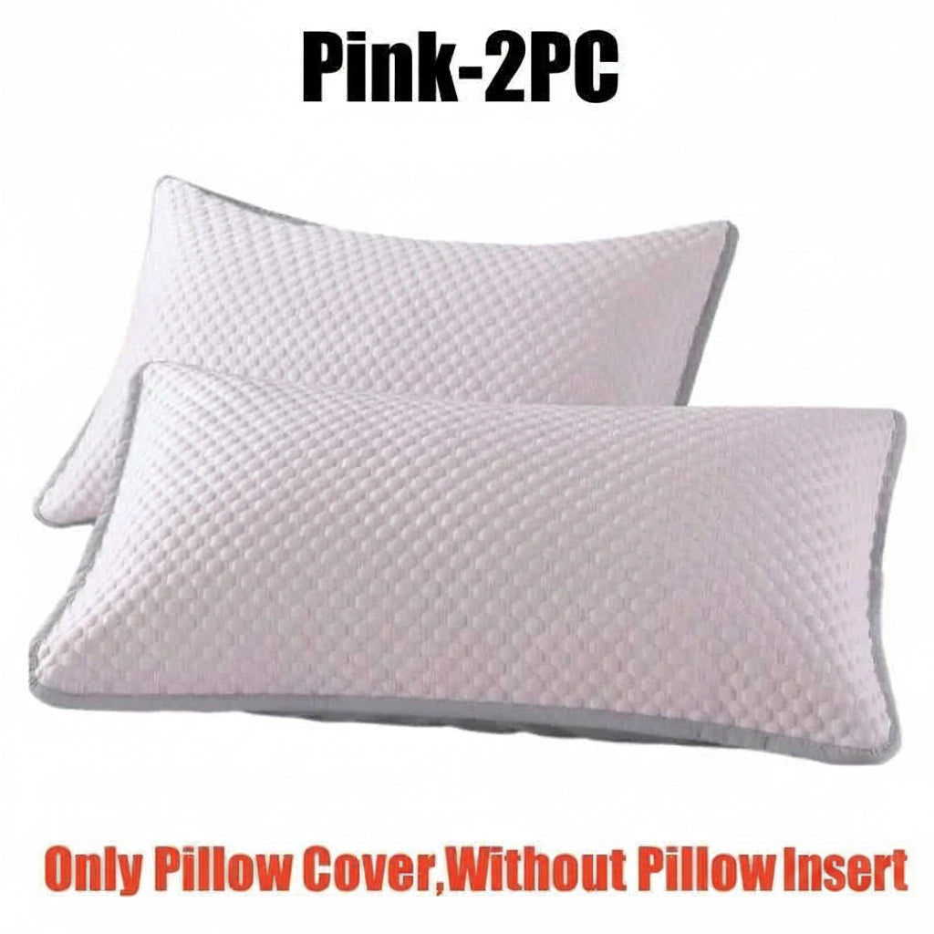 Summer Cooling Pillowcase Ice Silk Material Solid Color Icy Bean Fabric Air Conditioner Washable Home Plain Cover No Pillow 14:200002984#Pink-10PC;5:202139814 comfort essentials