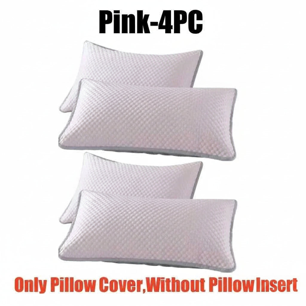 Summer Cooling Pillowcase Ice Silk Material Solid Color Icy Bean Fabric Air Conditioner Washable Home Plain Cover No Pillow 14:200002984#Pink-10PC;5:202139814 comfort essentials