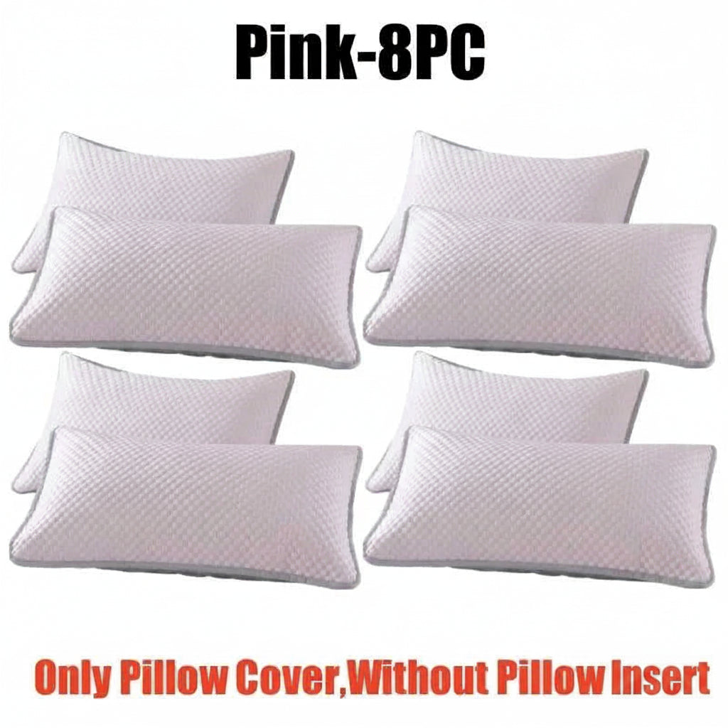 Summer Cooling Pillowcase Ice Silk Material Solid Color Icy Bean Fabric Air Conditioner Washable Home Plain Cover No Pillow 14:200002984#Pink-10PC;5:202139814 comfort essentials