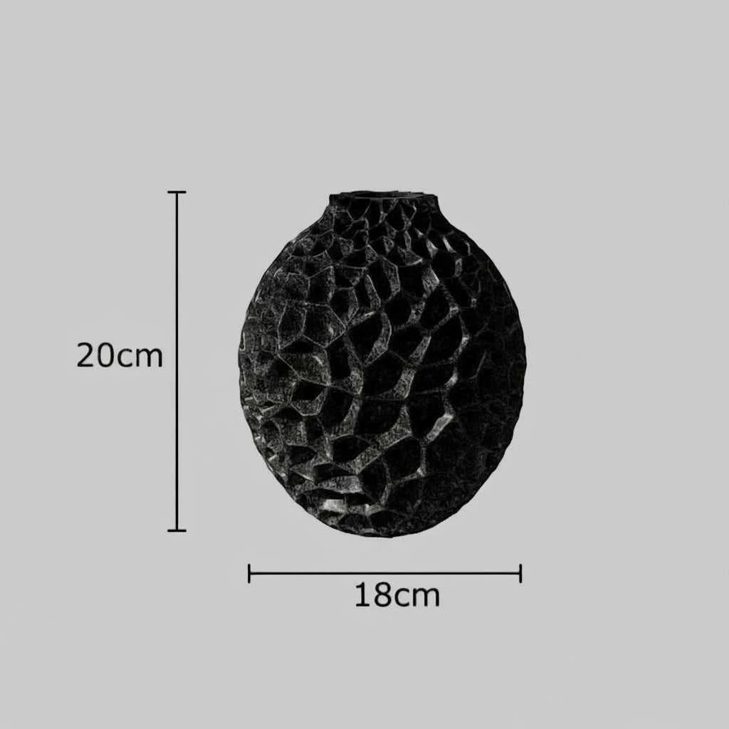 Panal Honeycomb Ceramic Vase - Modern Textured Porcelain Flower Vase 14:29#Orange-S vase