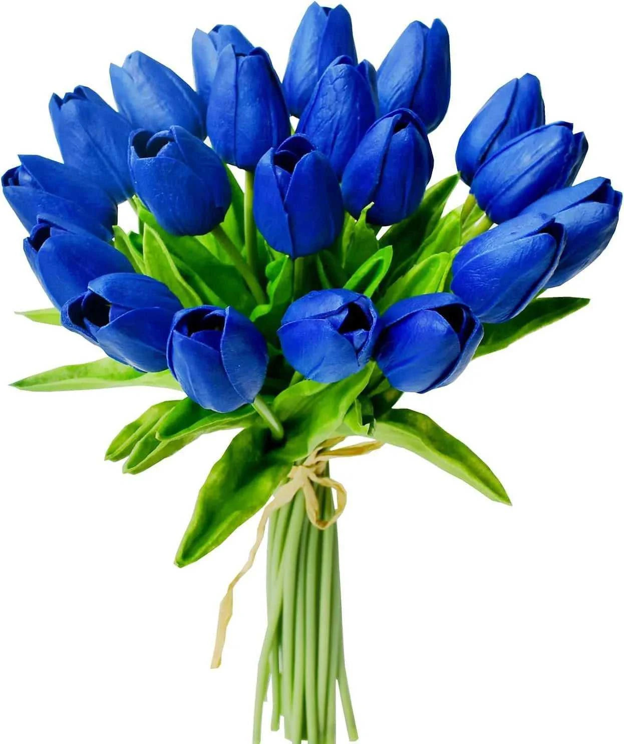 Felicia Artificial Tulips - 10 Realistic Touch Flowers for Home & Wedding Decor 14:29#1;5:361386#10pcs Artificial Flowers
