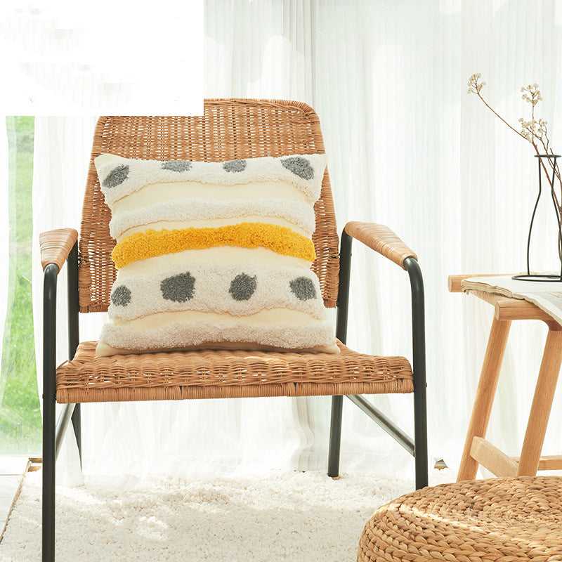 Nordic Moroccan Embroidered Geometric Cushion Cover 