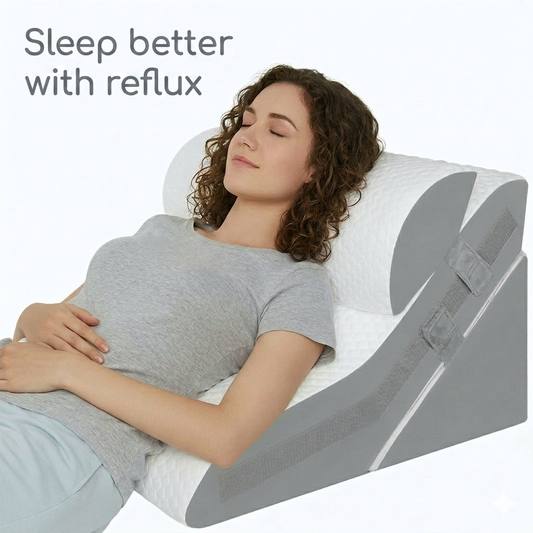 Wedge Pillow for Acid Reflux & GERD – Cale Adjustable Set (Copy) 14:193#Grey and White luxury bedding
