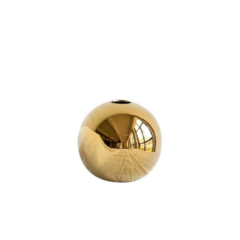 Caleb Gold Ball Ceramic Porcelain Vase - Modern Home Decor & Flower Pot 14:29#small vase