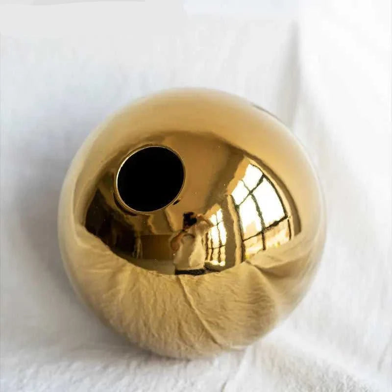Caleb Gold Ball Ceramic Porcelain Vase - Modern Home Decor & Flower Pot 14:29#small vase