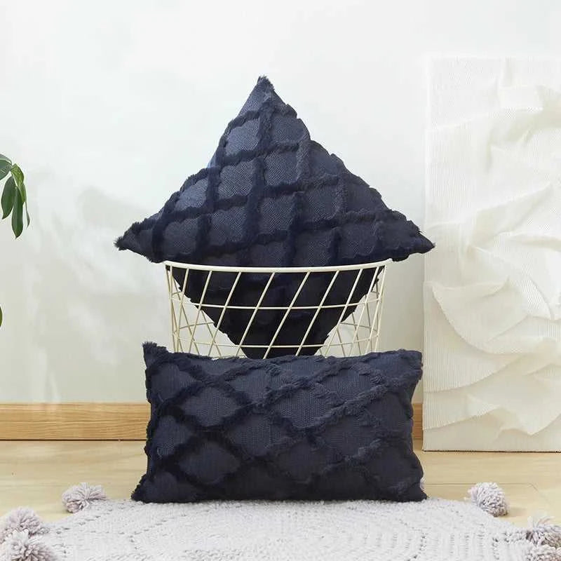 Camari Textured Rattan Throw Pillow Cover - Plush Solid Color Decorative Cushion Case 14:496#brown;5:202949817 Cushion Covers