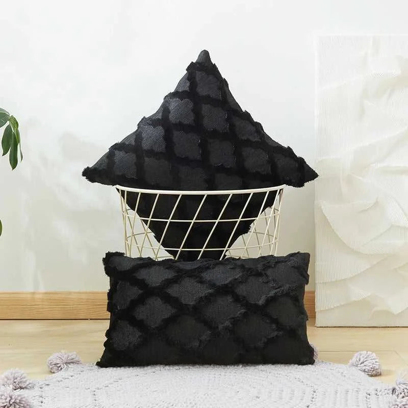 Camari Textured Rattan Throw Pillow Cover - Plush Solid Color Decorative Cushion Case 14:496#brown;5:202949817 Cushion Covers